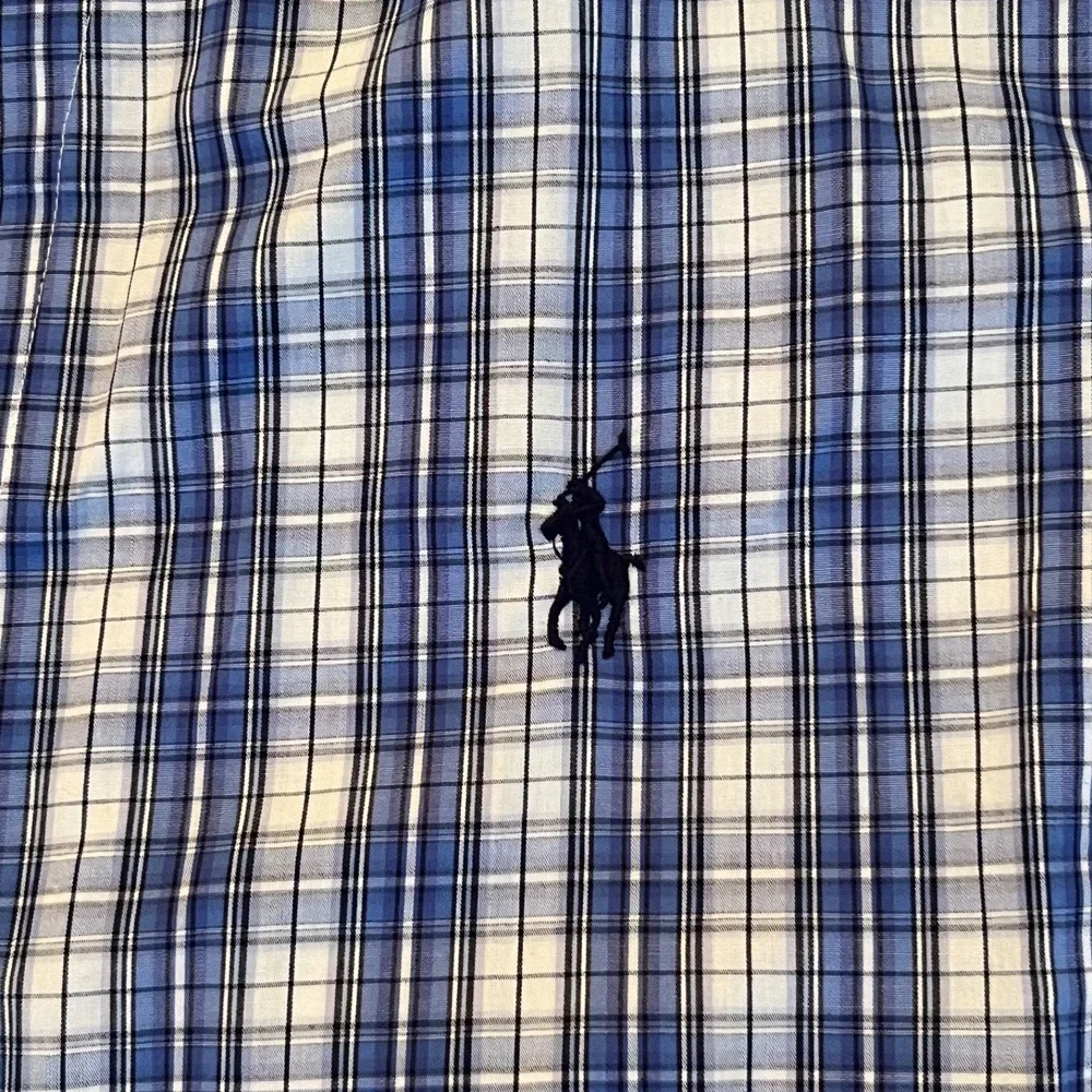 Polo Ralph Lauren 100% Cotton Lightweight‎ Belted Mens S/M Blue Plaid